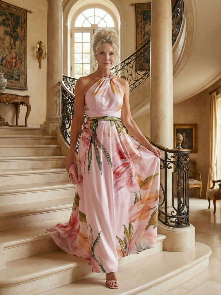 Amiel | Lichtgewicht Floral-Maxikleed