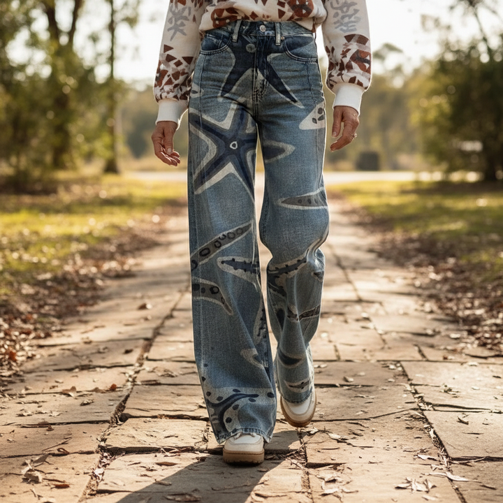 Camilla™ - Boho Design Hosen mit Seestern-Muster