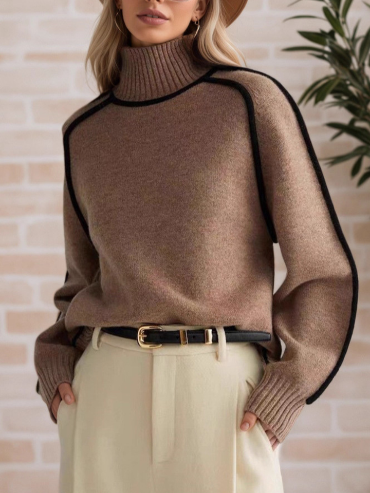 Donna | Eleganter Pulli mit hohem Kragen