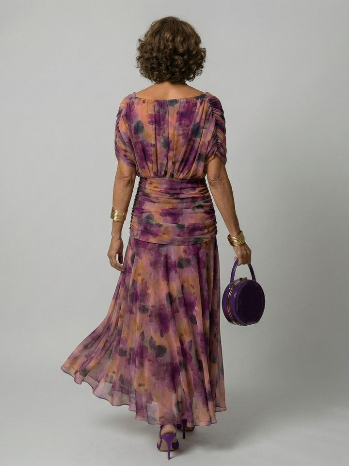 Calen | Off-Shoulder Flow Midi Jurk