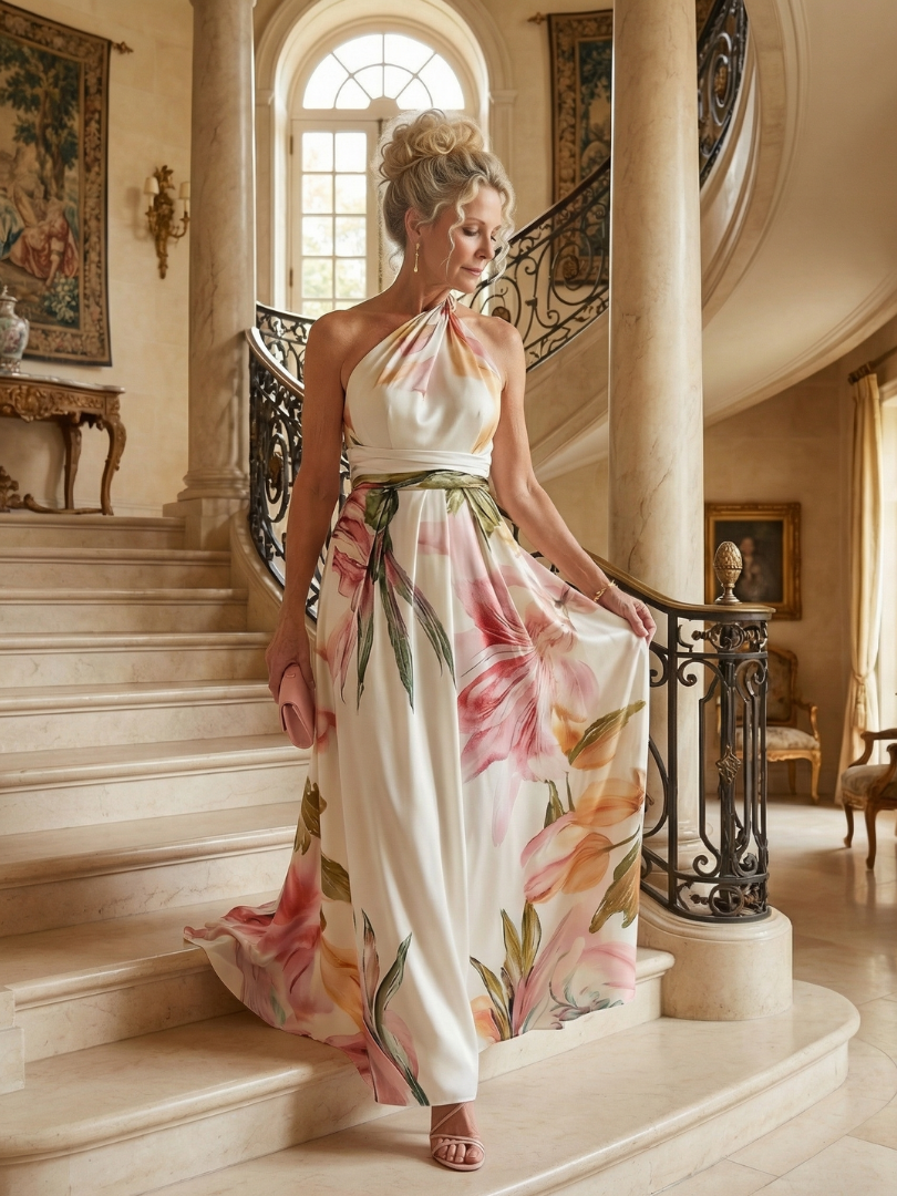Amiel | Lichtgewicht Floral-Maxikleed