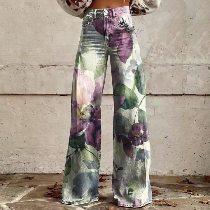 Noemi™ - Hochtaillierte Boho-Musterhose