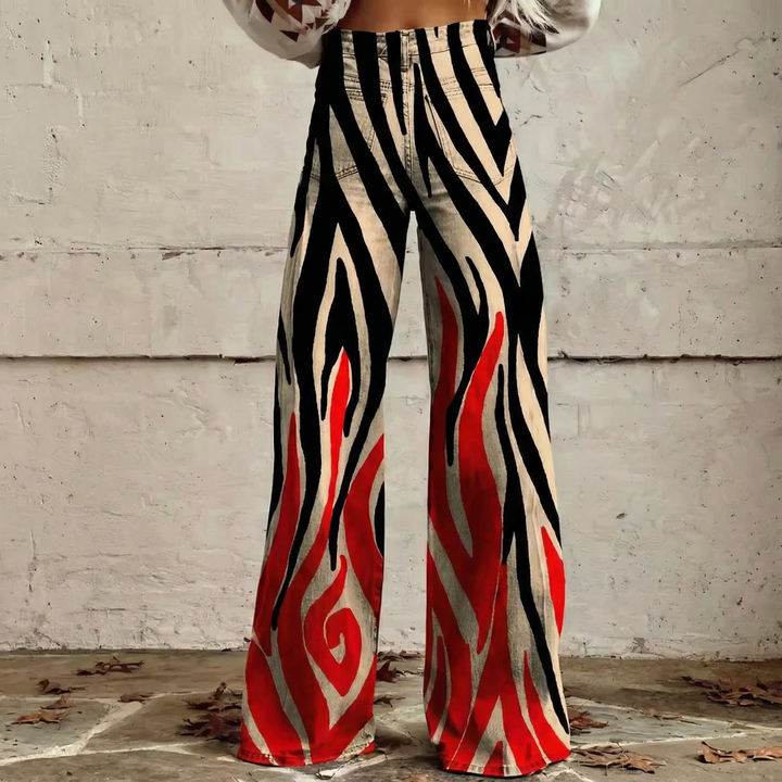 Fabiana™ - Hochtaillierte Boho-Muster-Hose