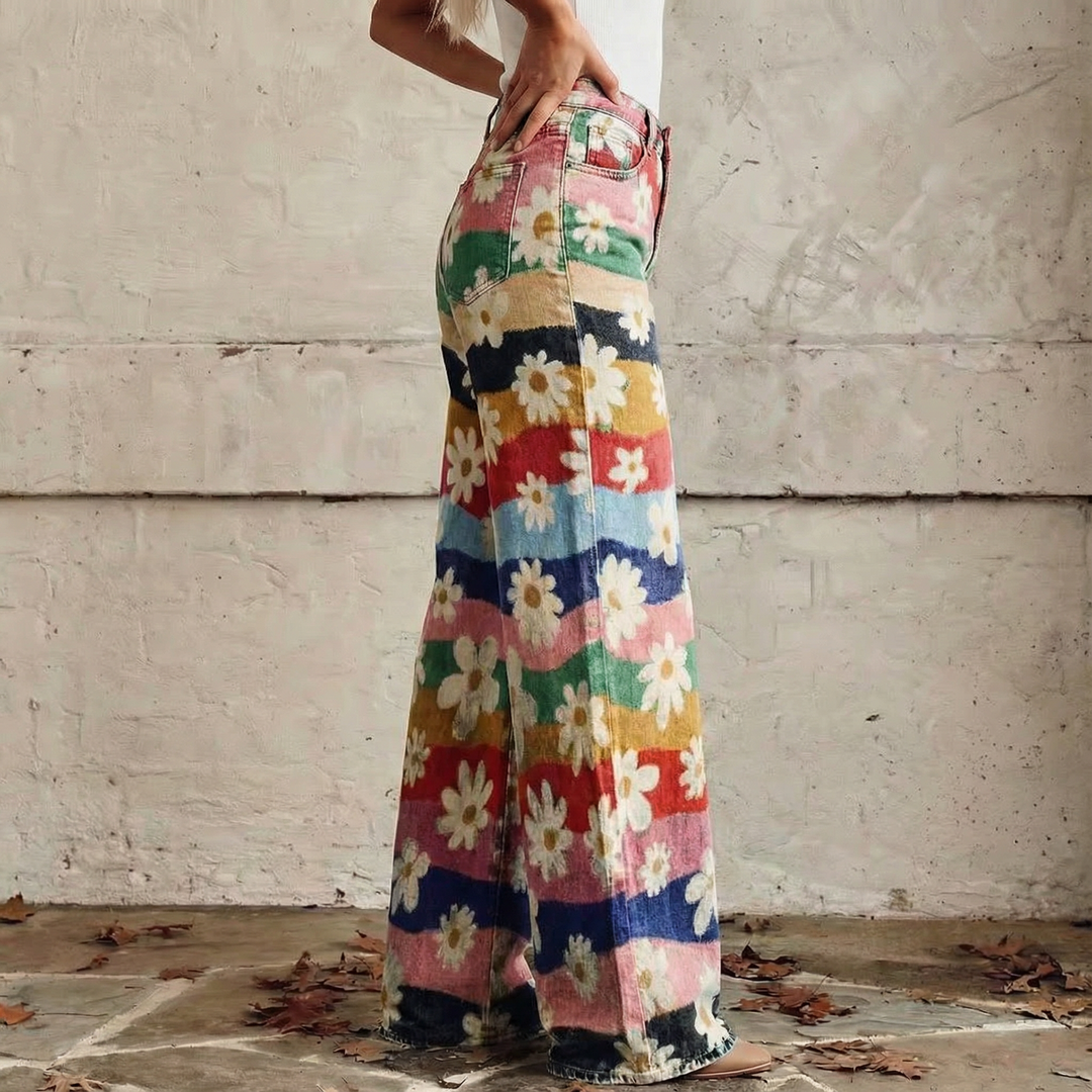 Monika™ - Lockere Boho Blumenhosen