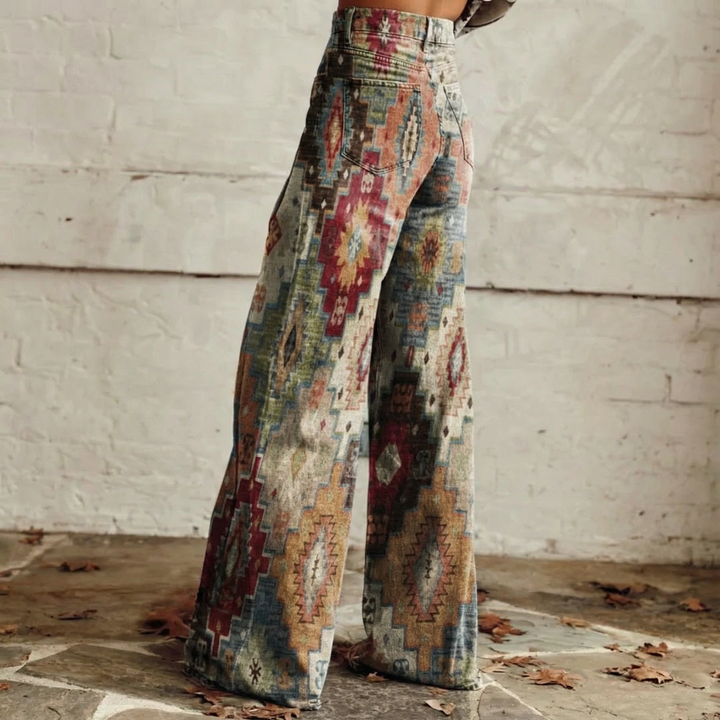 Francesca™ - Retro Boho-Musterhose