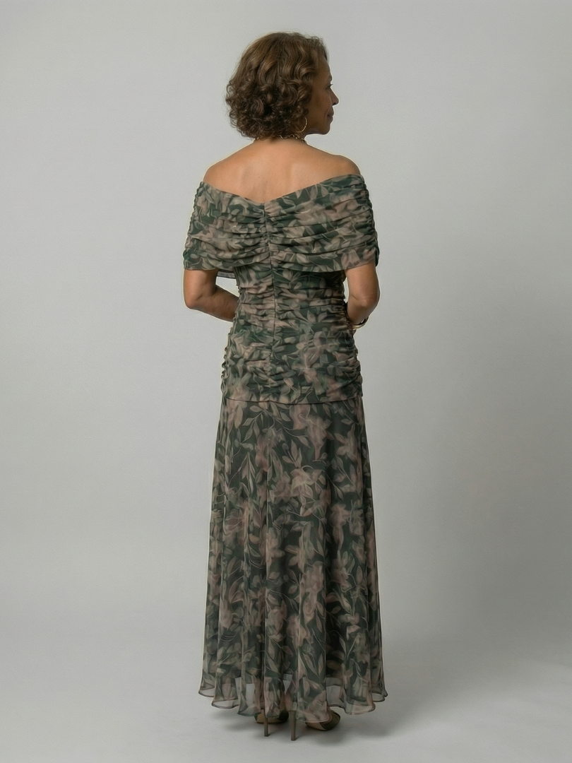 Calen | Off-Shoulder Flow Midi Jurk