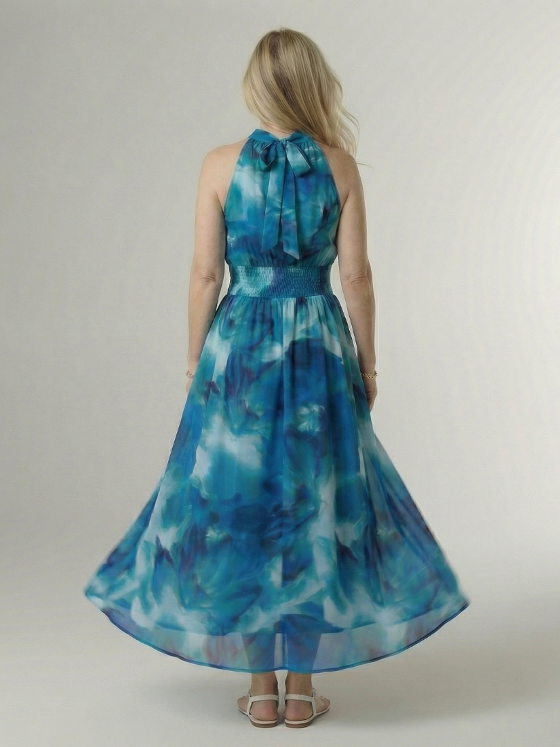 Sylin | Geraffineerde Halter Midi Jurk