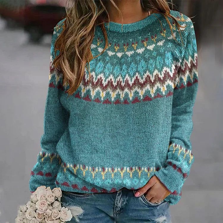 Regina | Pullover mit Retro-Wave-Muster