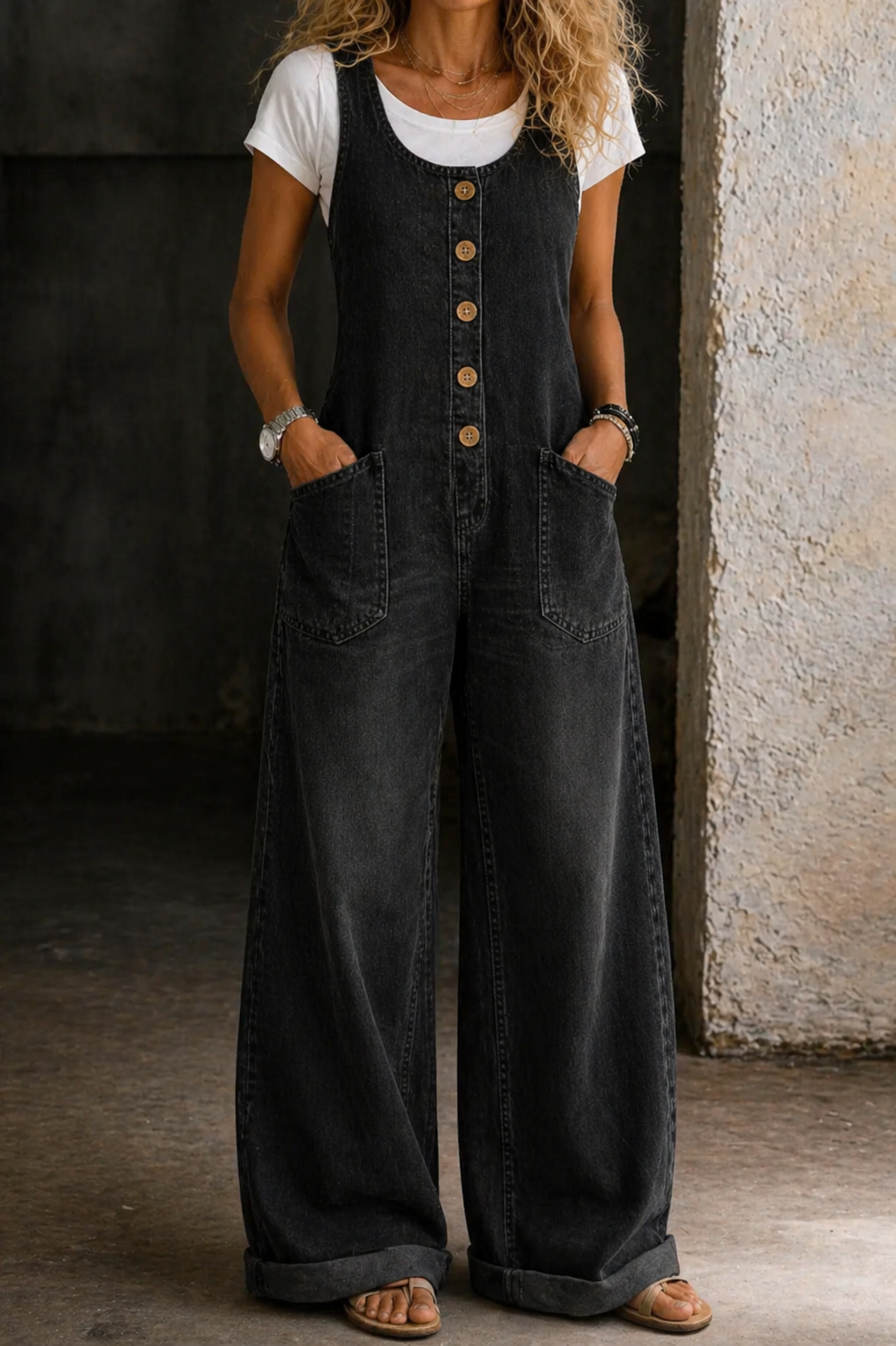 Bethany | Vintage Prane Katoenen Dungaree