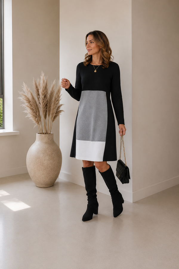 Cleo™ - Bicolor Strickkleid
