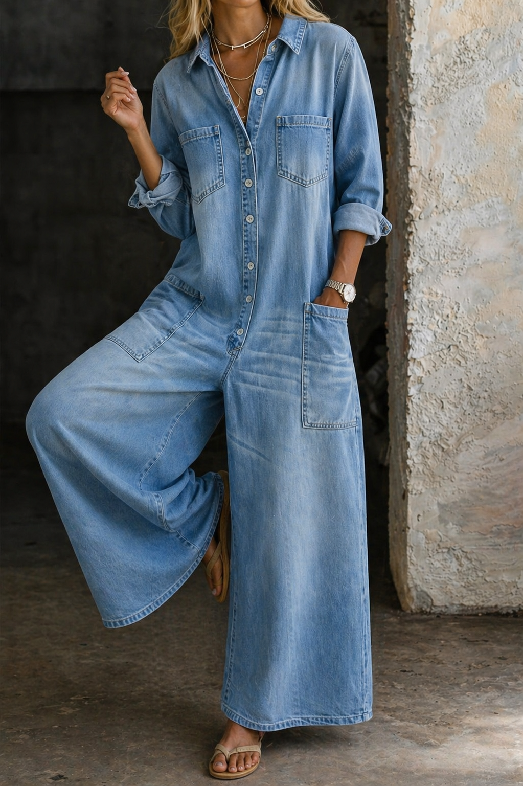 Vivienne | Losse Jeanscombinatie