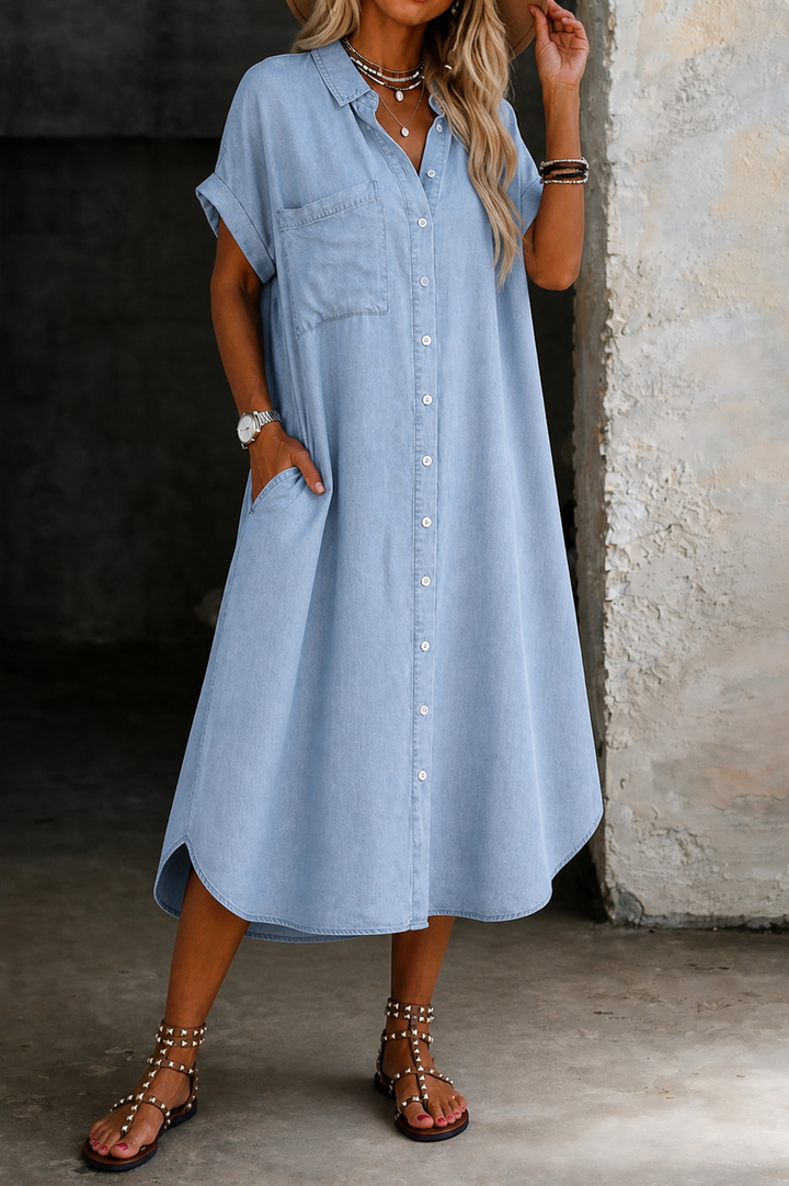 Karen | Licht Denim Hemdjurk