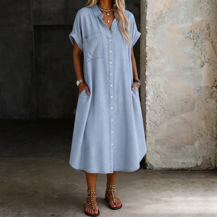 Karen | Licht Denim Hemdjurk