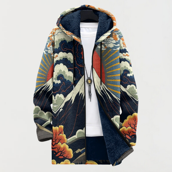 Marie – Jacke im Design eines Bergmorgens