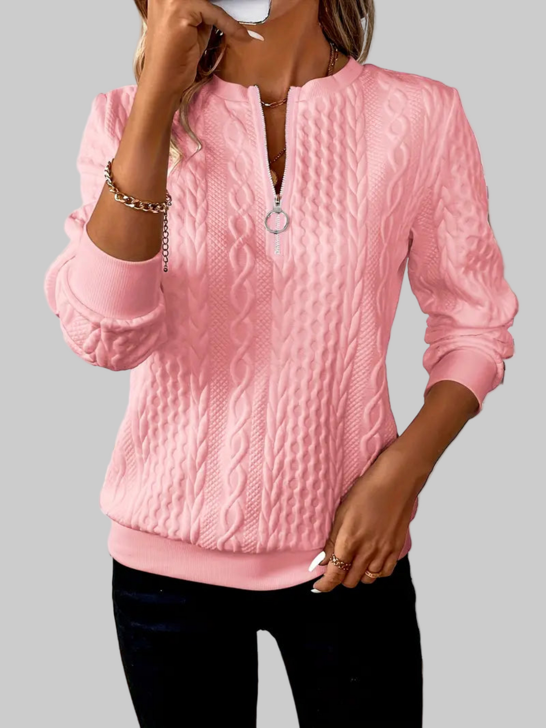 Amalie | Strickpullover mit Reißverschluss für Frauen