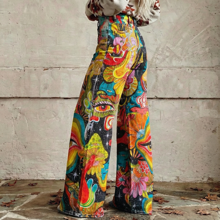 Gaia™ - Weite Hosen in Erdtönen im Boho-Stil