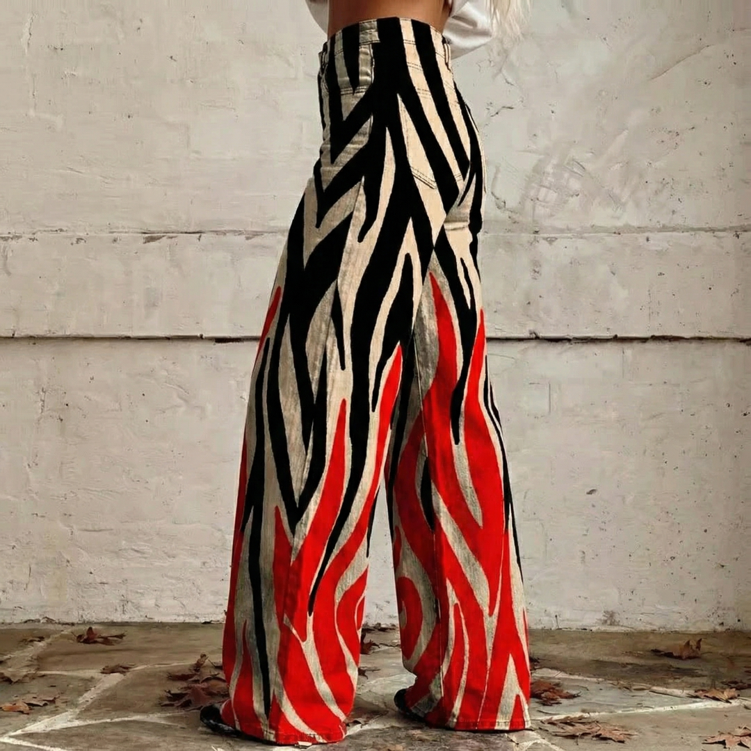 Fabiana™ - Hochtaillierte Boho-Muster-Hose