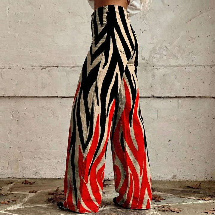 Fabiana™ - Hochtaillierte Boho-Muster-Hose