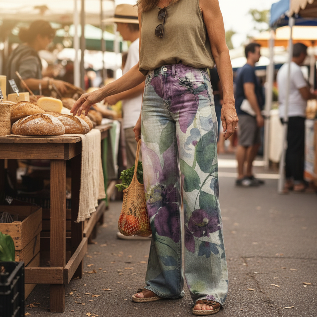 Noemi™ - Hochtaillierte Boho-Musterhose