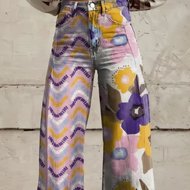 Valeria™ - Weite Hosen mit boho-künstlerischem Druck