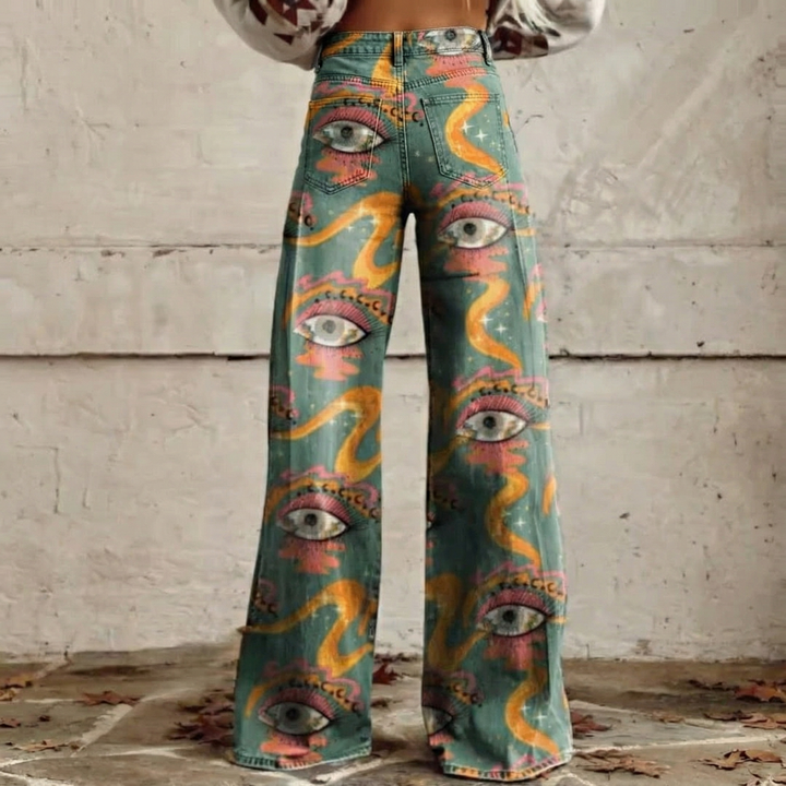 Alessia™ - Hohe Boho-Print-Hosen
