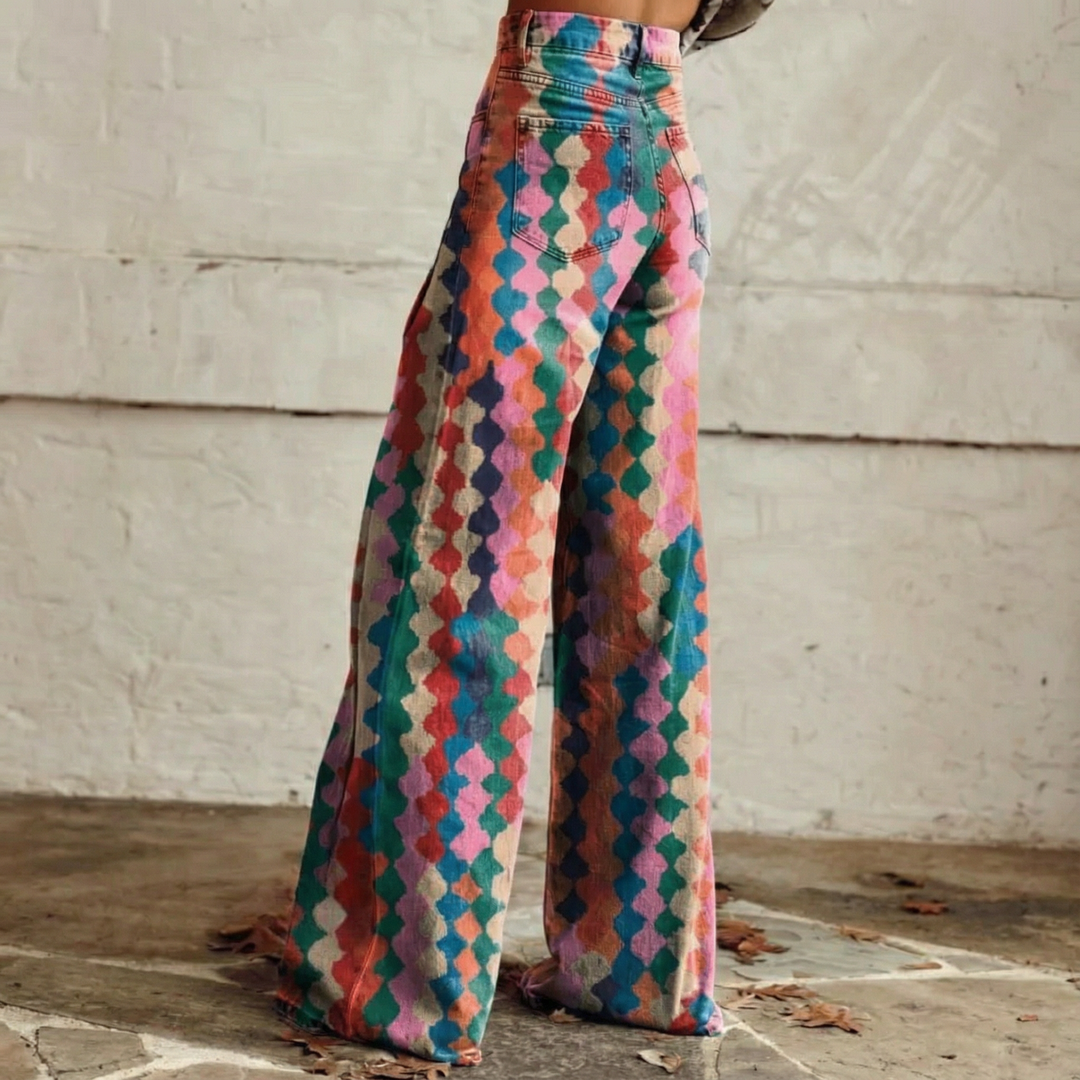 Livia™ - Bunte Boho-Musterhosen