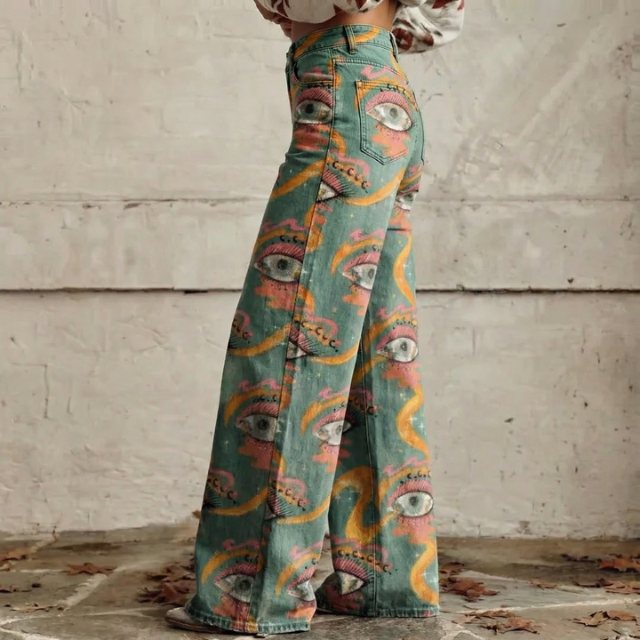 Alessia™ - Hohe Boho-Print-Hosen
