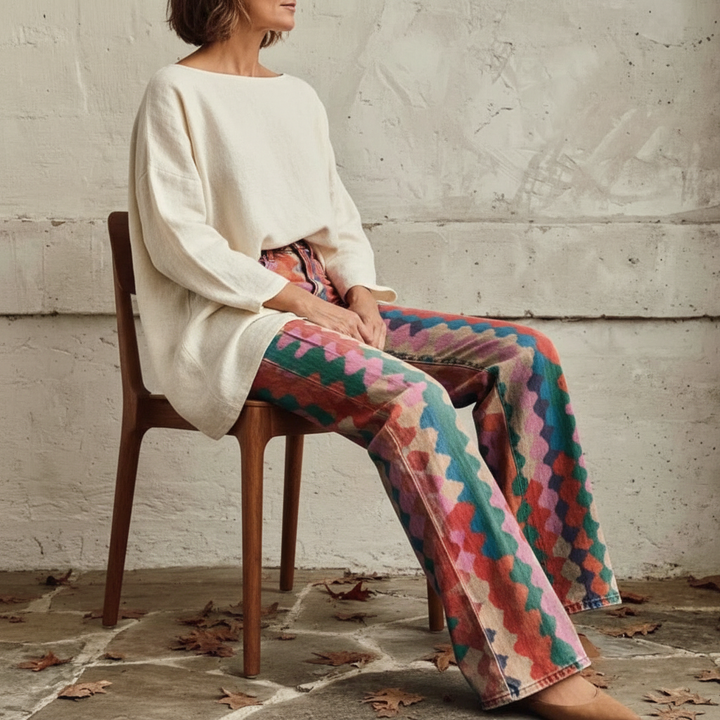 Livia™ - Bunte Boho-Musterhosen