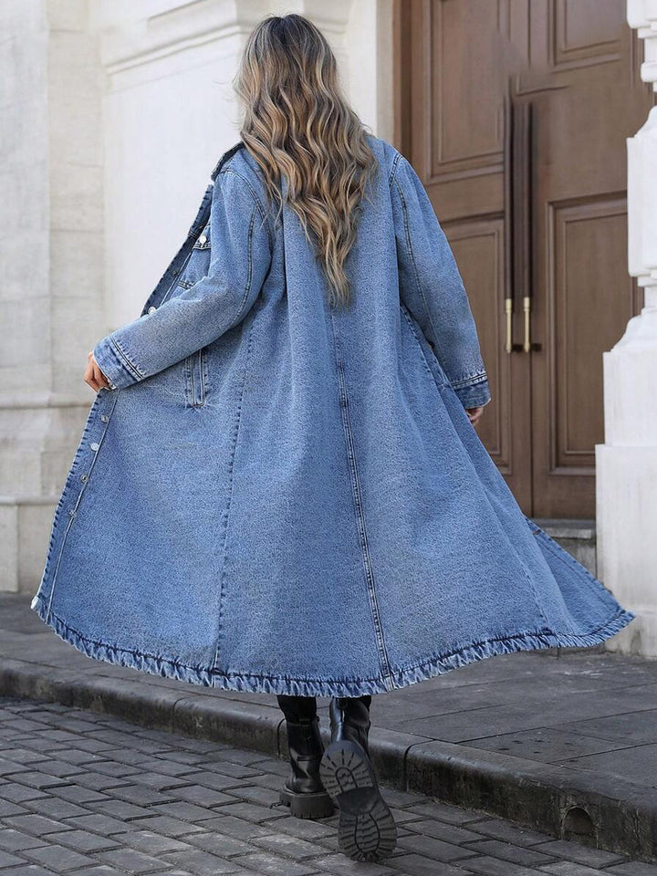 Maya | Stijlvolle Lange Jeansjas